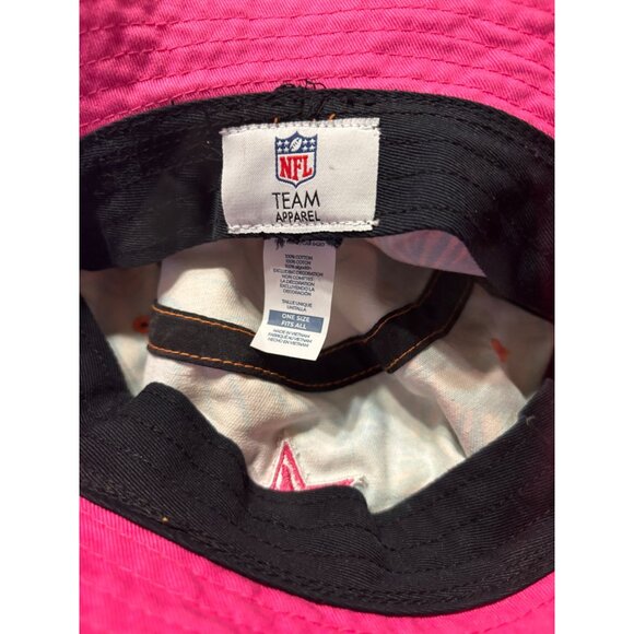 NFL Team Apparel Reversible Floral Bucket Hat One Size 100% Cotton Pink & Orange - Picture 3 of 5
